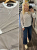 Melanie Striped Crewneck - Mocha/Ivory