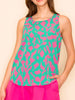 Shauna Green/Pink Keyhole Back Tank