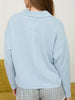 Isla Collared Long Sleeve Top - Lt Blue