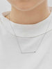 Modern Minimalist Bar Necklace - Silver
