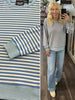 Lauren Striped Crewneck - Denim Blue