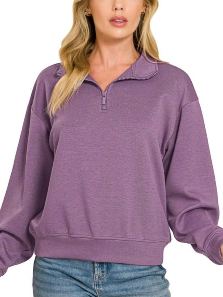 Tessa 1/4 Zip Purple