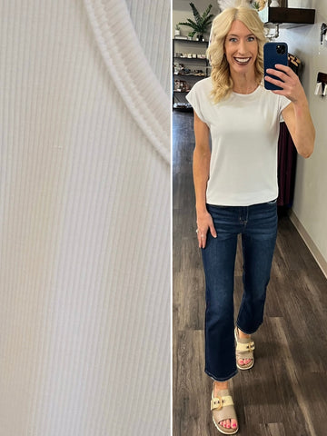 Cassie White Sweater Tank