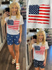 Kendra American Flag Tee -White