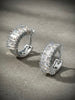 Mindy Emerald Cut Huggie Earring - Silver