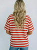 Shelly USA Red/White Striped T-Shirt