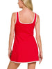 Evie Wrap Dress with Shorts - Red