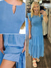 Brielle Smocked Midi Dress - Cornflower Blue