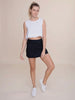 Kiley Micro Perforated Active Skort- Black