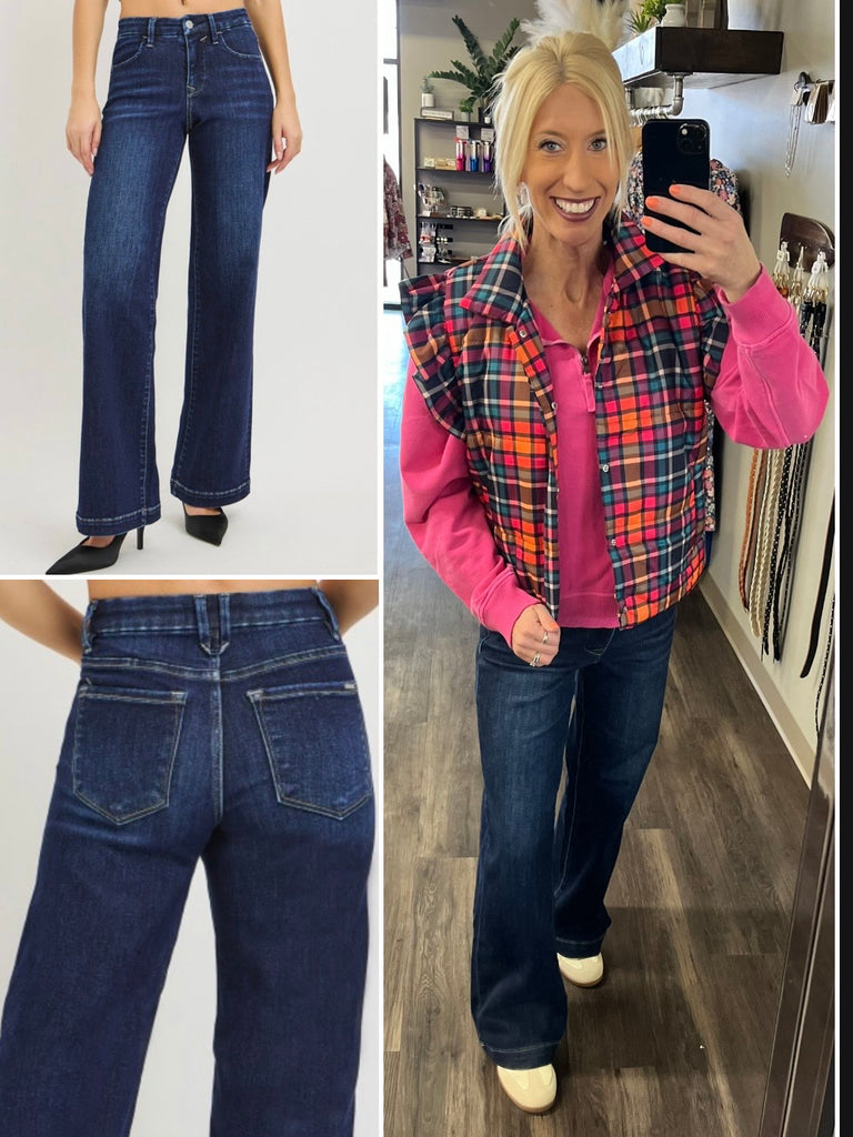 Eden Mid Rise Wide Leg Denim