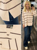 Trinity V-Neck Sweater - Cream/Mocha