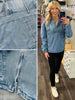 Mari Denim Pocket Pull-Over Hoodie