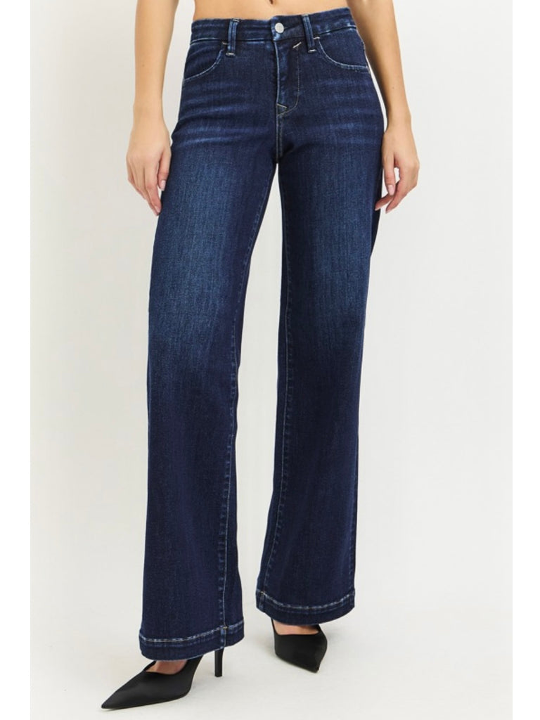 Eden Mid Rise Wide Leg Denim
