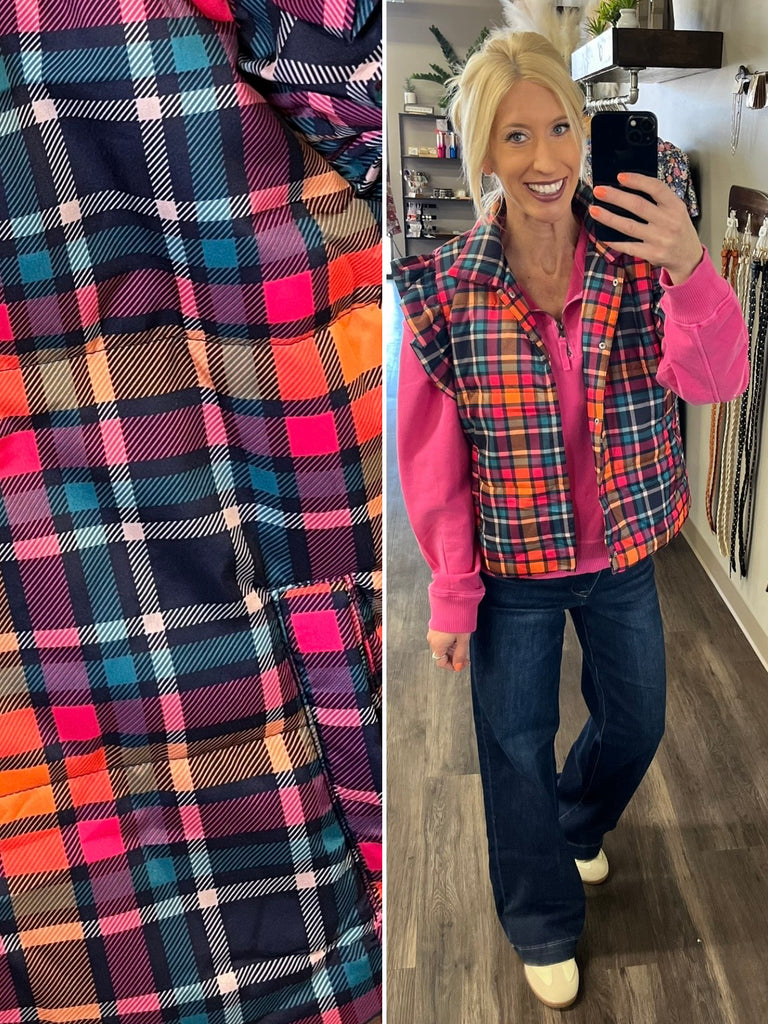 Daphne Plaid Vest