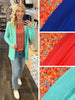Kari Ruffle Accent Blouse - Orange Floral