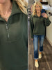Zoey 1/4 Zip Pullover - Olive