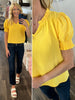 Lexi Smocked Sleeve Blouse - Banana