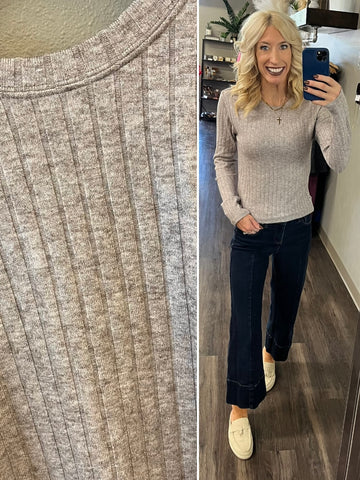 Diane So-Soft Center-Seam Sweater - Mocha