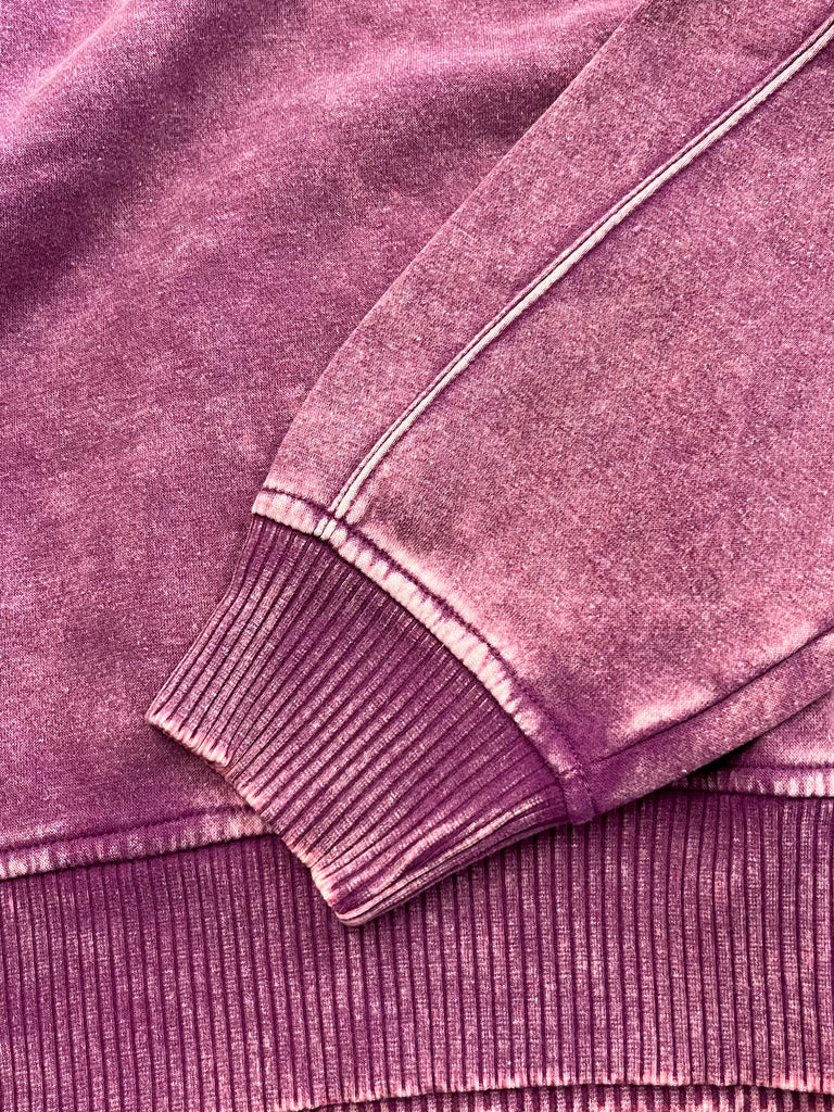 Cam Mineral Wash 1/4 Zip - Berry