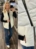 Chris Contrast Accent Vest - Ivory/Black