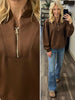 Pyper So Soft 1/4 Zip Pullover - Brown