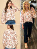 Rea Long Sleeve Rust Floral Blouse