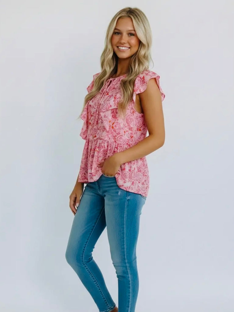 Kylee Babydoll Ruffle Blouse