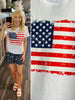 Kendra American Flag Tee -White