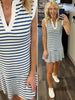 Kristine Striped Tennis Dress - Royal