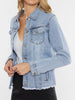 Nylah Fringe Hem Denim Jacket - Light Wash
