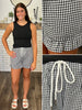 Remi Plaid Ruffle Shorts - Black