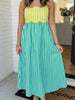 Lacey Striped Tied Dress- Green/Blue