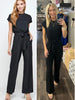 Lisa Cap Sleeve Jumpsuit - Black