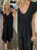 Grace Black Flutter Sleeve Dress