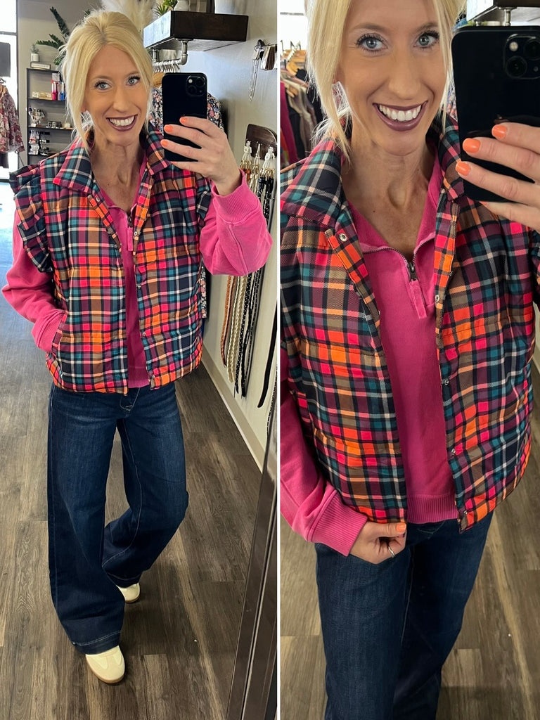 Daphne Plaid Vest