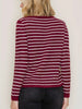 Lynda Striped Waffle Knit Sweater - Maroon