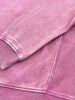 Riley Ribbed Accent Pullover - Mineral Washed Mauve - PLUS