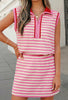 Linda Pink Stripe Skort Set