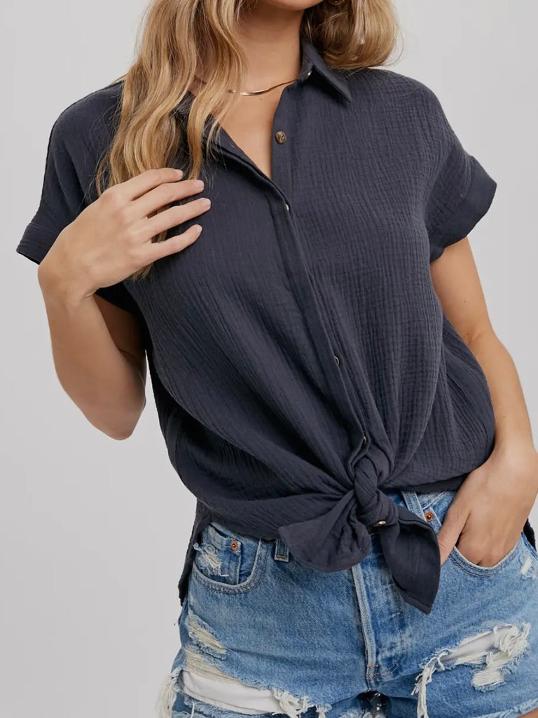 Joy Essential Button-Up - Ash