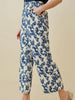 Zara Blue/White Floral Wideleg Pants