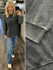 Sadie Mineral Wash Long Sleeve - Charcoal