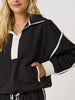 Becca 1/4 Zip Windbreaker - Black/White