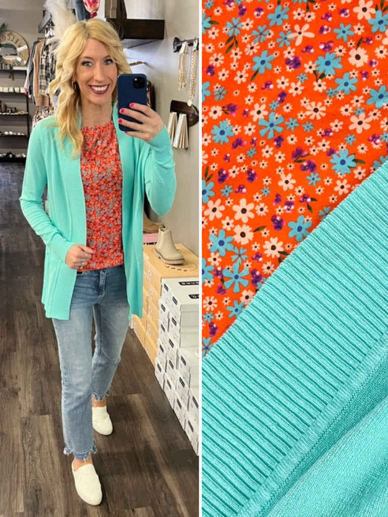 Kari Ruffle Accent Blouse - Orange Floral