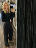 Jenni Pleated Wide-Leg Pant - Black