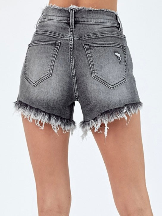 Gabbi Frayed Charcoal Shorts