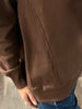Riley Ribbed Accent Pullover - Brown