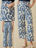 Zara Blue/White Floral Wideleg Pants