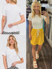 Amara Ribbed Short Sleeve Tees - Ivory