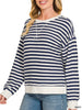 Claire Striped Crewneck - Navy
