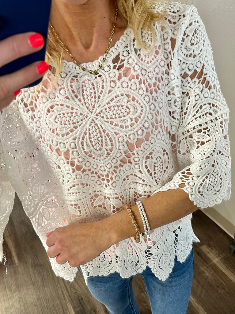 Annabelle Lace Dolman Blouse